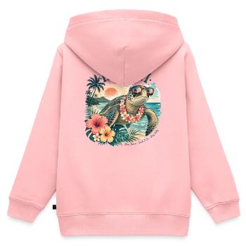 Hawaii Schildkröte mit Sonnenbrille - Kinder Premium Organic Zip Hoodie - Rosa - Hinten - AI Model Kid Female (0cm)
