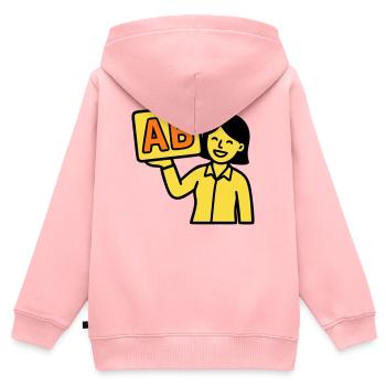 Teacher Elementary School ABC Vector - Kids Premium Organic Zip-up Hoodie - rose - Back - AI Model Kid Female (0cm)