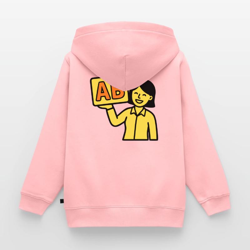 Teacher Elementary School ABC Vector Kids Premium Organic Zip-up Hoodie