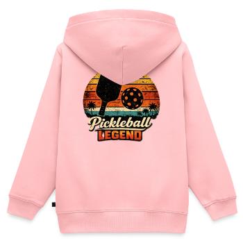 Pickleball Legende Retro Sunset - Kinder Premium Organic Zip Hoodie - Rosa - Hinten - AI Model Kid Female (0cm)