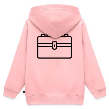boîte à outils - Sweat Premium à capuche zippé enfant bio - rose - Dos - AI Model Kid Female (0cm)