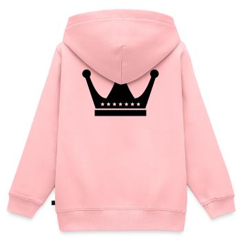 Krone - Kinder Premium Organic Zip Hoodie - Rosa - Hinten - AI Model Kid Female (0cm)