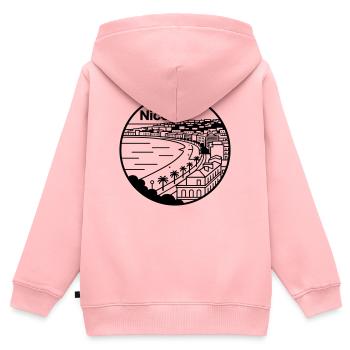 Nizza Frankreich - Kinder Premium Organic Zip Hoodie - Rosa - Hinten - AI Model Kid Female (0cm)