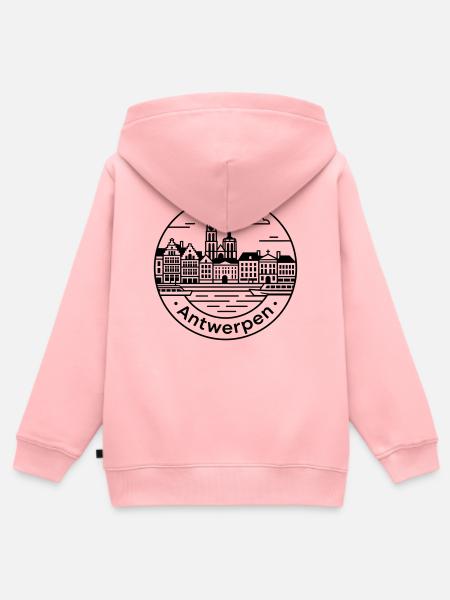 Antwerpen - Kinder Premium Organic Zip Hoodie - Rosa