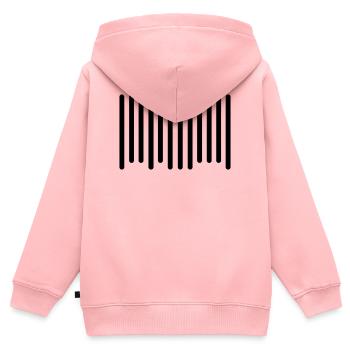 code barres - Sweat Premium à capuche zippé enfant bio - rose - Dos - AI Model Kid Female (0cm)