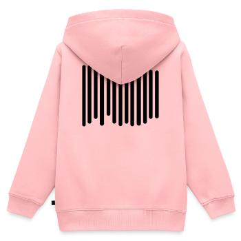 code barres - Sweat Premium à capuche zippé enfant bio - rose - Dos - AI Model Kid Female (0cm)
