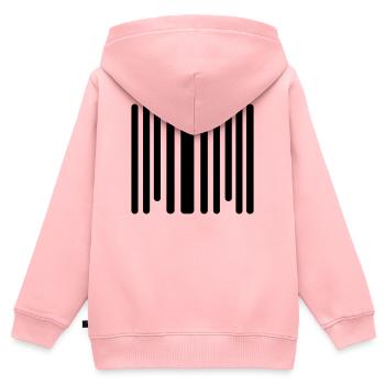code barre - Sweat Premium à capuche zippé enfant bio - rose - Dos - AI Model Kid Female (0cm)