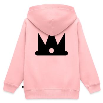 Couronne - Sweat Premium à capuche zippé enfant bio - rose - Dos - AI Model Kid Female (0cm)
