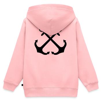 Gekreuzte Anker - Kinder Premium Organic Zip Hoodie - Rosa - Hinten - AI Model Kid Female (0cm)