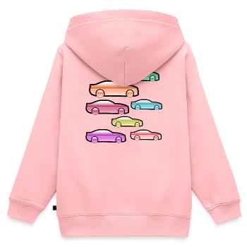 Automobiles - Sweat Premium à capuche zippé enfant bio - rose - Dos - AI Model Kid Female (0cm)