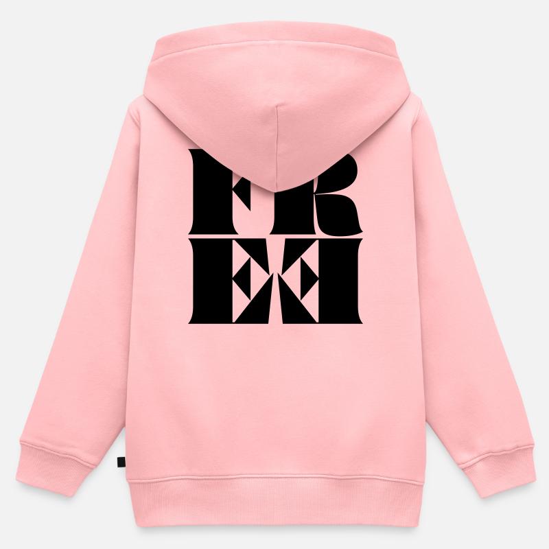 Libre - Sweat Premium à capuche zippé enfant bio - rose