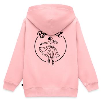 ballet - Sweat Premium à capuche zippé enfant bio - rose - Dos - AI Model Kid Female (0cm)