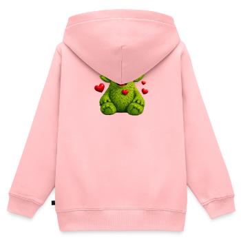 Monstre - Sweat Premium à capuche zippé enfant bio - rose - Dos - AI Model Kid Female (0cm)