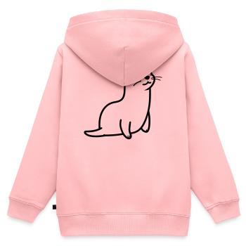 Otter - Kinder Premium Organic Zip Hoodie - Rosa - Hinten - AI Model Kid Female (0cm)