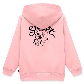 Cupcake - Kinder Premium Organic Zip Hoodie - Rosa - Hinten - AI Model Kid Female (0cm)