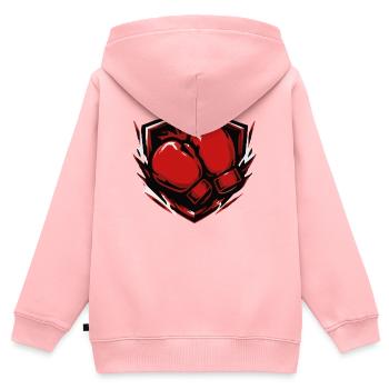 Bouclier des gants de boxe - Sweat Premium à capuche zippé enfant bio - rose - Dos - AI Model Kid Female (0cm)