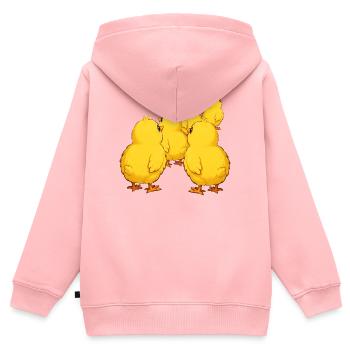 Kücken - Kinder Premium Organic Zip Hoodie - Rosa - Hinten - AI Model Kid Female (0cm)