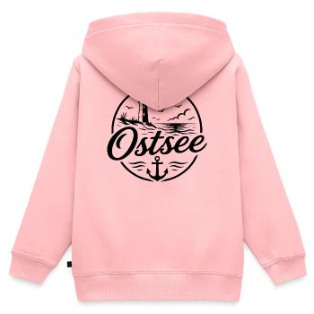 Ostsee - Kinder Premium Organic Zip Hoodie - Rosa - Hinten - AI Model Kid Female (0cm)
