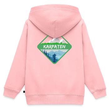 Mountains Karpaten - Kinder Premium Organic Zip Hoodie - Rosa - Hinten - AI Model Kid Female (0cm)