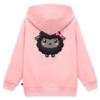 Schwarzes Schaf - Kinder Premium Organic Zip Hoodie - Rosa - Hinten - AI Model Kid Female (0cm)