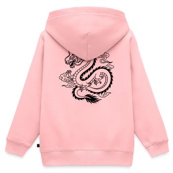 Dragon chinois - Sweat Premium à capuche zippé enfant bio - rose - Dos - AI Model Kid Female (0cm)