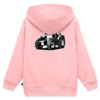 Traktor / Trecker / Schlepper (2-farbig) - Kinder Premium Organic Zip Hoodie - Rosa - Hinten - AI Model Kid Female (0cm)