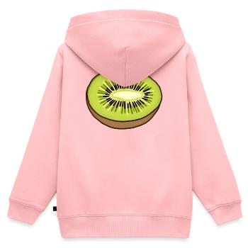 Kiwi - Sweat Premium à capuche zippé enfant bio - rose - Dos - AI Model Kid Female (0cm)
