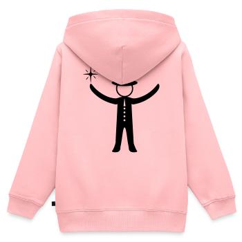 Magicien Sorcier - Sweat Premium à capuche zippé enfant bio - rose - Dos - AI Model Kid Female (0cm)
