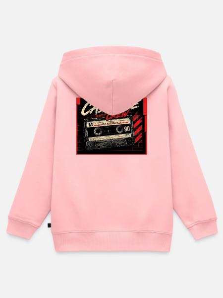 Cassette Crew – Side B Forever - Kinder Premium Organic Zip Hoodie - Rosa