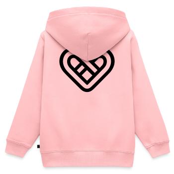 Unendliches Herz - Kinder Premium Organic Zip Hoodie - Rosa - Hinten - AI Model Kid Female (0cm)