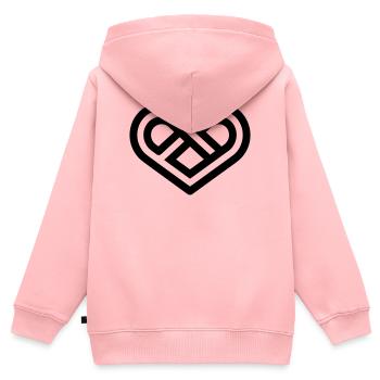 Unendliches Herz - Kinder Premium Organic Zip Hoodie - Rosa - Hinten - AI Model Kid Female (0cm)