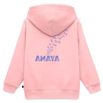 Geschenk für Amaya - Kinder Premium Organic Zip Hoodie - Rosa - Hinten - AI Model Kid Female (0cm)