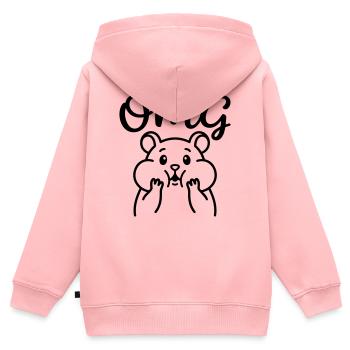 Oh mon dieu - Sweat Premium à capuche zippé enfant bio - rose - Dos - AI Model Kid Female (0cm)