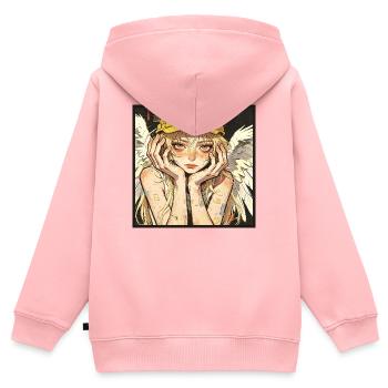 Geflügelter Arbeiter-Träumer - Kinder Premium Organic Zip Hoodie - Rosa - Hinten - AI Model Kid Female (0cm)