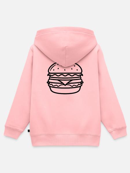Cheeseburger - Kinder Premium Organic Zip Hoodie - Rosa
