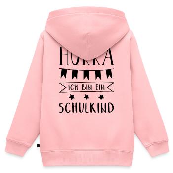 Hurra Ich bin ein Schulkind Einschulung - Kinder Premium Organic Zip Hoodie - Rosa - Hinten - AI Model Kid Female (0cm)