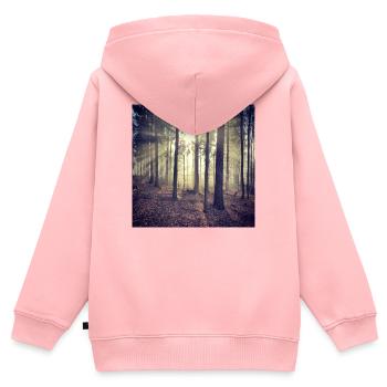 Sonnenstrahlen Waldlicht - Kinder Premium Organic Zip Hoodie - Rosa - Hinten - AI Model Kid Female (0cm)