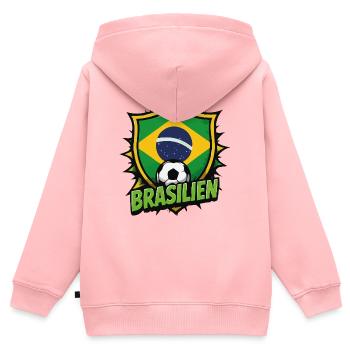 Brasilien Fußball Shield - Kinder Premium Organic Zip Hoodie - Rosa - Hinten - AI Model Kid Female (0cm)