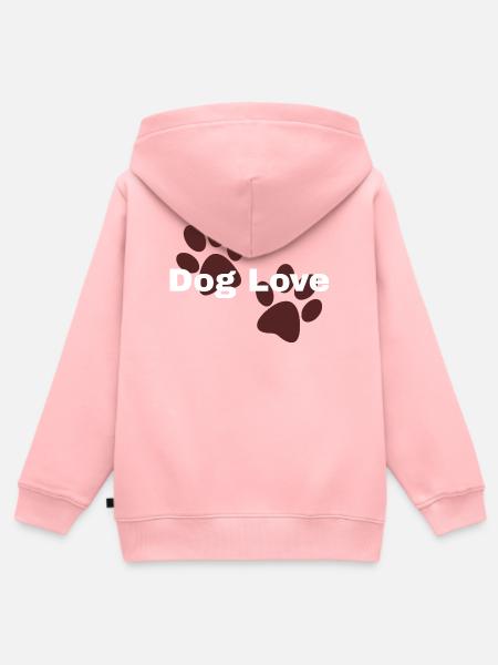 Dog Love – Pfoten Paar - Kinder Premium Organic Zip Hoodie - Rosa