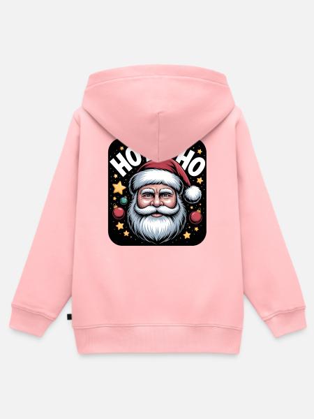 Ho Ho Ho Santa - Kinder Premium Organic Zip Hoodie - Rosa