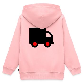 Truck - Kinder Premium Organic Zip Hoodie - Rosa - Hinten - AI Model Kid Female (0cm)