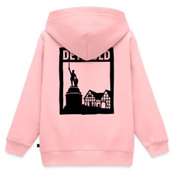 detmold wahrzeichen siilhouette - Kinder Premium Organic Zip Hoodie - Rosa - Hinten - AI Model Kid Female (0cm)