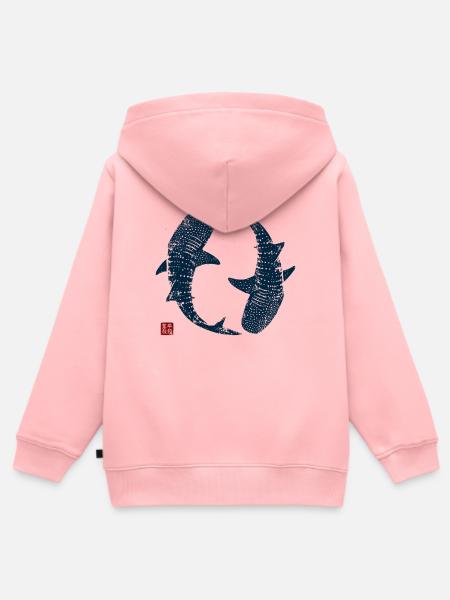 Walhai Kreis - Kinder Premium Organic Zip Hoodie - Rosa