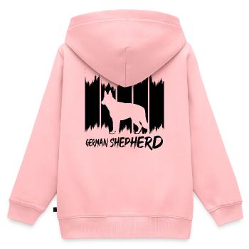 German Shepherd - Kids Premium Organic Zip-up Hoodie - rose - Back - AI Model Kid Female (0cm)