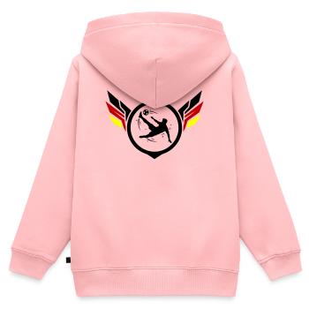 Fussballer Fallrückzieher Deutschland - Kinder Premium Organic Zip Hoodie - Rosa - Hinten - AI Model Kid Female (0cm)