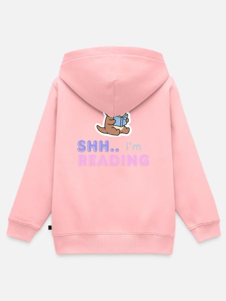 Otter beim Lesen Lesekumpel - Kinder Premium Organic Zip Hoodie - Rosa