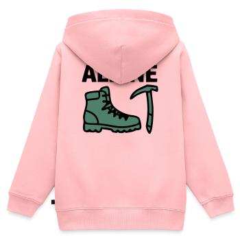 Wanderschuh Eispickel Alpine Bergsteigen Klettern - Kinder Premium Organic Zip Hoodie - Rosa - Hinten - AI Model Kid Female (0cm)