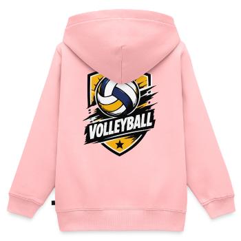 Schlagkraft Volleyball Shield - Kinder Premium Organic Zip Hoodie - Rosa - Hinten - AI Model Kid Female (0cm)