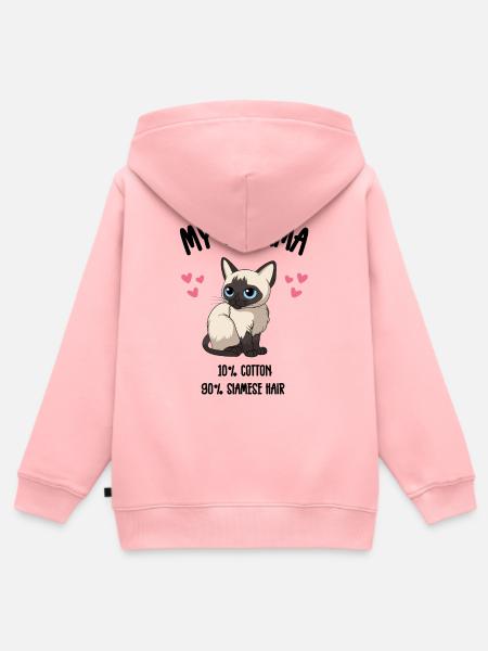 Siamkatzen-Pyjama - Kinder Premium Organic Zip Hoodie - Rosa