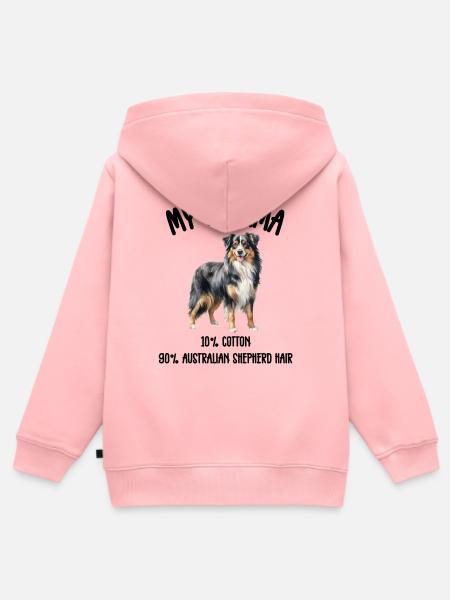 Australian Shepherd Pyjama - Kinder Premium Organic Zip Hoodie - Rosa